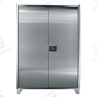 JAMCO Storage Cabinet: 48 in x 24 in x 73 in, Paddle Handle & Keyed, 18 ga Panel Thick, Shelves (MPN KG248). Key specifications — Cabinet Color: Gray; Method of Construction: Welded; Assembled: Assembled; Mobility: Stationary; Adjustable Shelves: Adjustable; Cabinet Finish: Polished; Cabinet Material: Stainless Steel; Brand: JAMCO.