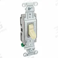 HUBBELL Wall Switch: Toggle Switch, Single Pole, Maintained, Ivory, 120/277V AC, 20 A (MPN CSB120I). Key specifications — Illuminated: No; Voltage Rating: 120/277V AC.