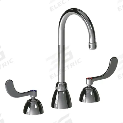 CHICAGO FAUCETS Gooseneck Kitchen/Bathroom Faucet: 786, Cast Brass, Widespread, Deck - Widespread Kitchen Faucets