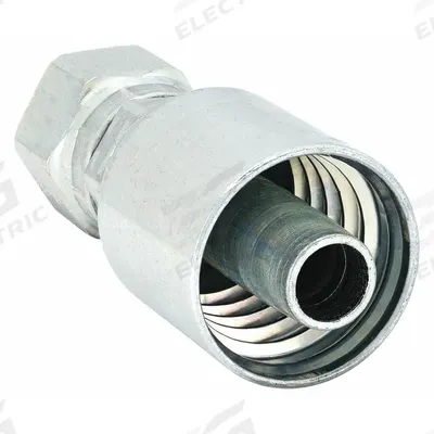 Parker Hydraulic Crimp Fitting: Steel x Steel, Straight, -4 For Hose Dash Size - Parker Crimp Hydraulic Hose Fittings with ORS Connection