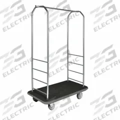 CSL Bellman Cart: 1 in Frame Dia, 43 in Overall Lg, 23 in Overall Dp, 72 1/2 in Overall Ht, Black (MPN 2099GY-050-BLK). Key specifications — Brand: CSL; Frame Finish: Stainless Steel; Product Type: Bellman Cart; Caster Type: Polyurethane Swivel Casters.