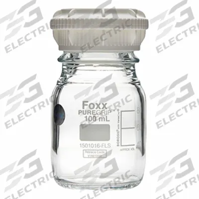 APPROVED VENDOR Narrow Mouth Round Glass Bottles - Safety Coated: 100 mL, GL45, Colorless - Safety Coated Wide Mouth Round Glass Lab Bottles