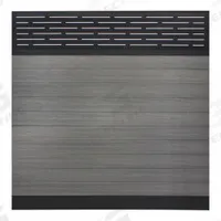 EUROFENCE Privacy Fence: Lattice Top Topper, Gray, 6 ft Overall Wd, 6 ft Overall Ht, Aluminum, Gray (MPN EF 03400). Key specifications — Brand: EUROFENCE; Product Type: Horizontal Fence Section; Infill Color: Gray; Topper Material: Aluminum; Posts Included: Posts Not Included; Frame Material: Aluminum; Inlay Board Material: Wood Plastic Composite; Topper Color: Gray.