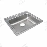 JUST MANUFACTURING Bowl Drop-In Sink: 22 in Overall Lg, 19 1/2 in Overall Wd, 6 1/2 in Bowl Dp (MPN SLFADA1921A654-J). Key specifications — Brand: JUST MANUFACTURING; Color Family: Silver/Gray.