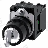 SIEMENS Selector Switch: 3 Position, 22 mm Panel Mounting Size, 2NO, Series 3SU1100 (MPN 3SU1100-4BL11-1NA0). Key specifications — Manufacturer Part Number: 3SU1100-4BL11-1NA0; Brand: SIEMENS; Switch Action: Maintained/Maintained/Maintained; Contact Form: 2NO; Key Removal Position: Any Position.
