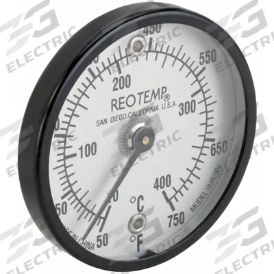 REOTEMP Magnetic Dial Thermometer: 50°F to 750°F /10°C to 400°C - General Purpose Magnetic-Back Dial Thermometers