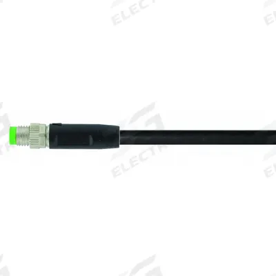 MURRELEKTRONIK Cordset: M8 Male Straight X Bare Wire, 3 Pins, Black, PVC, 5 m Cable Lg - Single-Ended Cordsets with PVC Jacket for Flexing Applications