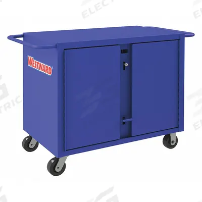 WESTWARD Cabinet Workbench: 43 7/8 in x 26 7/8 in, Steel, 1,200 lb Overall Load Capacity - Mobile Cabinet Benches with Drawers & Shelves