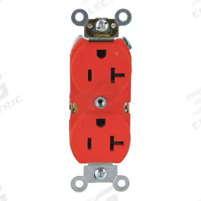 LEVITON Receptacle: Duplex, 5-20, Red, 125V AC, 20 A, 2 Pole / 3 Wire (MPN 5362-IGR) - General Purpose Receptacles