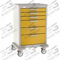 METRO General Medical Supply Cart with Drawers: Polymer/Steel, (2) Swivel/(2) Swivel with Brake (MPN MBX3210TL-Y). Key specifications — Material: Polymer; Drawer Color: Yellow; Brand: METRO; Caster/Wheel Configuration: (2) Swivel with Brake; Cabinet Color: Taupe.