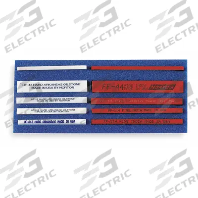 NORTON Abrasive Sharpening File Kit: Knife Blade/Round/Square/Triangular - India & Hard Arkansas Abrasive Sharpening File Sets