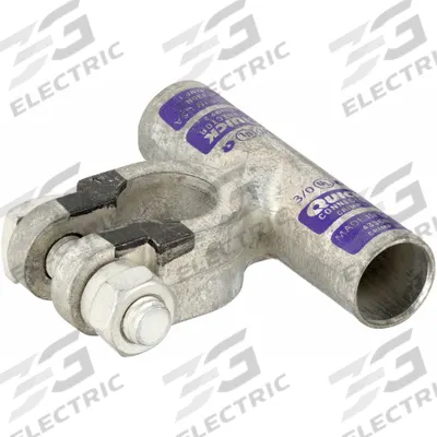 FUSION Battery Terminal: Flag, Crimp, 3/0 ga, Purple Color, Negative, Copper/Tin - Flag Alignment