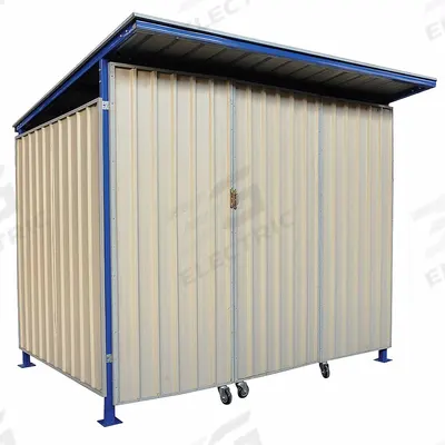 APPROVED VENDOR Storage Shed: 102 in W x 92 in D x 92 in H, 327 cu ft, Beige - Steel with Single-Slope Roof Sheds