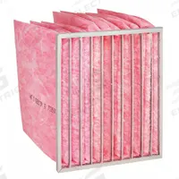 GRAINGER Pocket Air Filter: 24 in x 24 in x 15 in, MERV 13, Pink, Fiberglass, 10 Pockets (MPN 2GFT7). Key specifications — Display Sell UOM: EA; Brand: GRAINGER; Media Material: Fiberglass; Performance Rating: MERV 13.