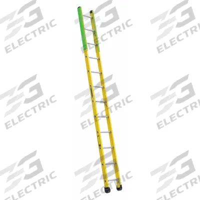 LOUISVILLE LADDER Straight Ladder: 12 ft Ladder Size, Fiberglass, 375 lb Load Capacity - Manhole Non-Conductive Fiberglass Ladders