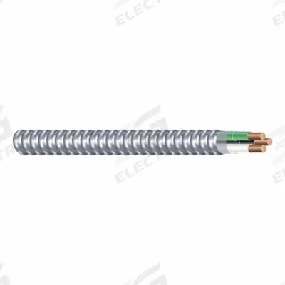 SOUTHWIRE Metal Clad Cable: 8 AWG, 2 Conductors, Copper, 75 ft, Aluminum, Std - Standard Metal-Clad Cables