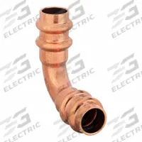 STREAMLINE Crimp Elbow Fitting: 90° Elbow, 1/2 in CTS x 1/2 in CTS size, Press-fit x Press-fit (MPN RP02717). Key specifications — Brand: STREAMLINE; Broad - Material for Bullet: Copper Or Bronze.