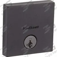 KWIKSET Single Cylinder Deadbolt: Cylindrical, 1 3/4 in Door Thick - Max, Black (MPN 258-SQT-514-SMT-6AL-STRKP). Key specifications — ADA Compliant: No; Brand: KWIKSET; Finish: Flat Black Coated; Keyway Type: Kwikset KW1; Includes Core: Core Included.