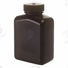 NALGENE Laboratory Bottle: 500 mL, 16 fl oz, HDPE, Amber, 48 mm Screw Closure Size, Rectangular (MPN 2009-0016). Key specifications — Body Color: Amber; Brand: NALGENE; Closure Included: Yes; Graduated: No; Closure Attached: Attached.
