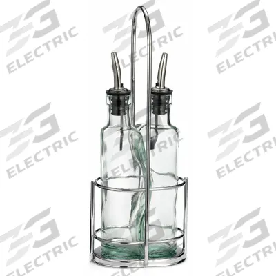 TABLECRAFT PRODUCTS Cruet Set: 8.5 oz Capacity, Glass, 12 in Overall Ht - Oil & Vinegar Containers