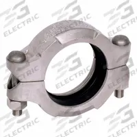 Clamp Coupling: 316 Stainless Steel, 2 in x 2 in, 4 31/32 in Lg, EPDM, 500 psi, Bolted (MPN 0390065206). Key specifications — Brand: GRUVLOK; Maximum Operating Pressure: 500 psi; Standards: American National Standards; Movement Tolerance: Flexible; Fitting Pipe Size: 2 in x 2 in.