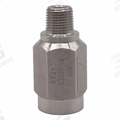RAY Pressure Gauge Snubber: Stainless Steel, Piston, Stainless Steel NPT - Piston-Type Snubbers for Air, Water & Steam
