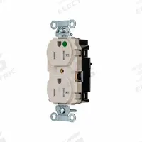 HUBBELL Receptacle: Hospital Grade, Duplex, 5-20R, Light Almond, 125V AC, 20 A, 2 Pole / 3 Wire (MPN 8300STLATR)