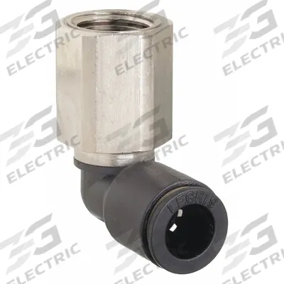 LEGRIS Push-Fit Elbow Fitting: 3/8 in OD x 1/4 in Pipe Size, Push-to-Connect x FNPT - Nylon & Nickel-Plated Brass Tube Fittings