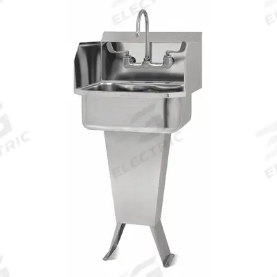 SANI-LAV Hands-Free Sink: 41 1/2 in Overall Ht, 17 in Bowl Lg, 7 in Bowl Dp - One-Station Freestanding Hand Sinks with Faucets