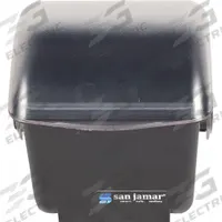 SAN JAMAR Condiment Center: 2 qt Capacity, 1 Compartments, 8 1/4 in Overall Ht, 7 1/2 in Overall Wd (MPN BD2001). Key specifications — Material: High-Impact Plastic; Brand: SAN JAMAR; Lid Included: Yes; NSF Certified: Yes.