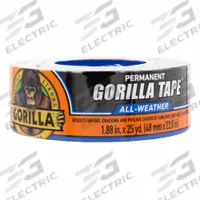 GORILLA Duct Tape: Light Duty, Black, 1 7/8 in Wd, 25 yd Lg, 17 mil Thick, Polyethylene Coated Cloth (MPN 6009002). Key specifications — Backing Material: Polyethylene Coated Cloth.