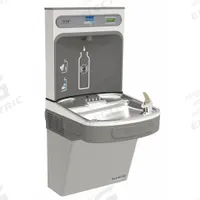 ELKAY Drinking Fountain with Bottle Filler: On-Wall, 8 gph @ 50°F, Stainless Steel, Gray (MPN EZSG8WSLK). Key specifications — Brand: ELKAY; Housing Material: Stainless Steel; Housing Finish: Granite; Chilling Capacity: 8 gph @ 50°F; Housing Color: Gray.