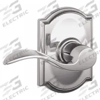 SCHLAGE Door Lockset: Passage Lever Locksets, Chrome, ADA Compliant (MPN F10 ACC 625 CAM). Key specifications — Ligature Resistance: Not Ligature-Resistant; Brand: SCHLAGE; Lockset Function ANSI Code: F75; Visual Indicator Message: No Message; Lockset Style: Camelot; ADA Compliant: Yes; Finish: Bright Chromium-Plated : Brass.