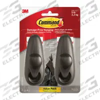 COMMAND Hook: 5 lb Wt Capacity, 1 Points per Hook, Bronze, 4 in Overall Ht, 4 in Base Ht, 2 PK (MPN FC13-ORB-2ES). Key specifications — Brand: COMMAND; Color: Bronze.