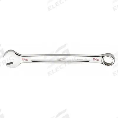 MILWAUKEE Combination Wrench: Chrome Vanadium Steel, Chrome, 11/16 in Head Size - SAE 12-Point Combination Wrenches