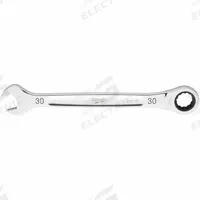 MILWAUKEE Combination Wrench: Steel, Chrome, 30 mm Head Size, 15 3/8 in Overall Lg, Std (MPN 45-96-9330). Key specifications — attr309600: 30 mm; attr309611: Chrome; attr309610: Steel; attr309604: No; attr309612: No; attr309613: No; attr324932: MILWAUKEE.