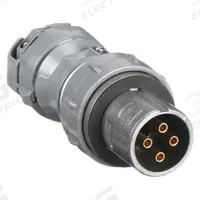HUBBELL Pin and Sleeve Plug: Gray, 250V DC/600V AC, Three Phase, 30 A, 4 Pole, 4 Wire (MPN VP3475). Key specifications — Brand: HUBBELL.