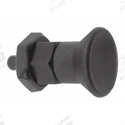 KIPP Indexing Plunger: Nonlocking, Steel, M8x1 Thread - Nonlocking Short-Pin Pull-Knob Indexing Plungers with Jam Nut