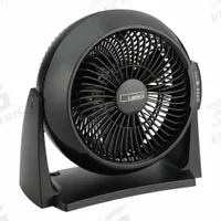 LASKO Circulating Fan: 10 in Blade Dia, Non-Oscillating, 570 cfm_840 cfm Airflow, 3 Speeds, Plug-In (MPN A10802). Key specifications — Voltage: 120V AC; Oscillation: Non-Oscillating; Number of Speeds: 3; Power Source: Plug-In; Brand: LASKO.