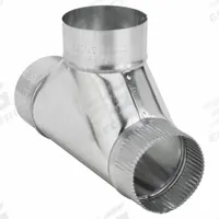 Duct Tee: Steel, For 4 in Dia, 10 1/2 in Lg, 4 in Inlet Dia, 4 in Outlet Dia, 26 ga Material Thick (MPN GRFTJ4GA26). Key specifications — Connection Type: Press Fit; Seal Material: Co-Polymer; Brand: GREENSEAM; Max. Pressure Rating: 2 in wc.