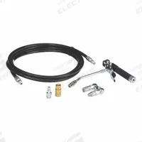 GRACO Discharge Hose Kit: 1/4 in MNPT, 1 ft Hose Lg, 1/4 in Hose Inside Dia., Rubber (MPN 222070). Key specifications — Hose Tube Material: Rubber; Temperature Range: 10°F to 180°F; Manufacturer Part Number: 222070; Brand: GRACO; Compatible Manufacturer Model Number: 222069.