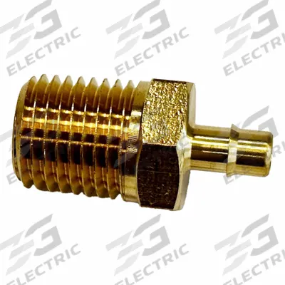 MEM-CO Mini Barb Fitting: 1/2 in Pipe x 3/16 in ID Size, MNPT x Tube, Brass - Standard Brass Barbed Tube Fittings