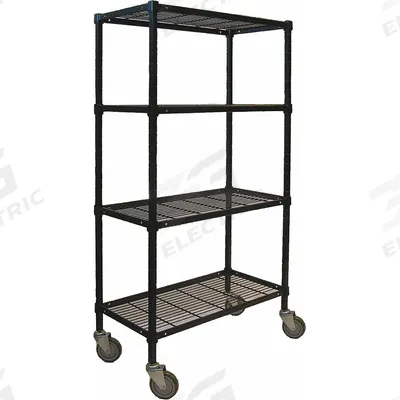 APPROVED VENDOR Wire Shelving Unit: 48 in x 24 in x 70 in, Dry, Split Sleeve, 4 Shelves - Mobile Wire Shelving for Dry Use