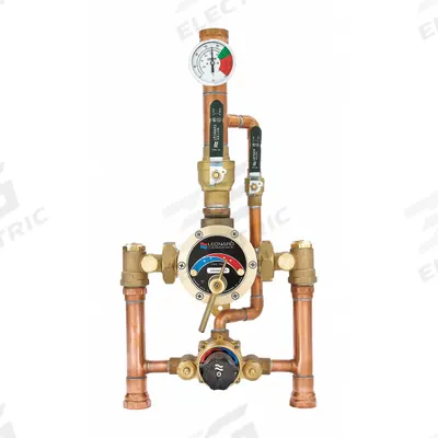 LEONARD VALVE Thermostatic Mixing Valve: 1 1/4 in Inlet Connection Size, NPT x NPT - Point-of-Source Mixing Valves