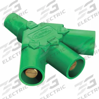 HUBBELL 3-Fer: Female-Male-Male-Male, Green, 600V AC/600V DC, 400 A - 3-Fer Triple-Tap Tees