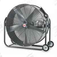 DAYTON Portable Fan: 42 in Blade Dia, 120V AC, Mobile, 1 hp, Belt Drive, Steel (MPN 1YNW8). Key specifications — Mobility: Mobile; Voltage: 120V AC; Brand: DAYTON.