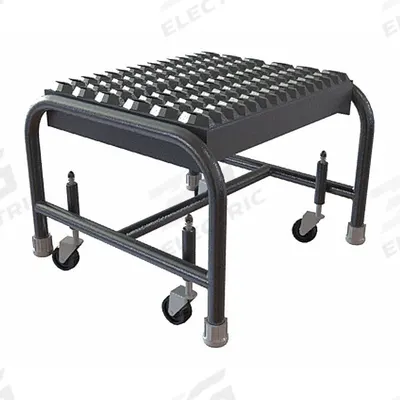 TRI-ARC Step Stool: 12 in Overall Ht, 350 lb Load Cap, 1 Steps, Aluminum - Rolling Step Stools