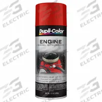 DUPLI-COLOR Automotive Paint: Interior, Engine Accessories/Engine Blocks, Solvent, Solvent-Based (MPN EDE163207). Key specifications — Color: Chrsyler Red; Coverage Area: 12 to 15 sq ft; Compatible Surface Material: Metal; Finish Texture: No Texture; Sheen: Gloss; Surface Texture: Smooth; Brand: DUPLI-COLOR.