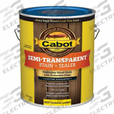 CABOT Wood Stain and Sealer: Exterior, Oil, 1 gal Container Size, Wood, Flat - Combination Wood Stain & Sealers