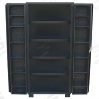 JAMCO Bin Cabinet: 48 in x 24 in 78 in, 16 Shelves, 0 Bins, Deep Box, 14 ga Panel, Black, Paddle (MPN DA248BL). Key specifications — Assembled: Assembled; Cabinet Style: Shelf and Bin; Brand: JAMCO; Cabinet Color: Black; Cabinet Finish: Powder Coated; Cabinet Material: Steel; Cabinet Storage Components: Shelves.
